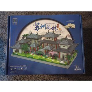 NWB Chinese traditional Suzhou classical garden Temple lake tree building block